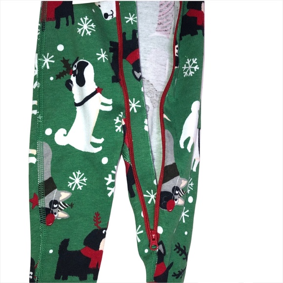 Hanna Anderson Baby Holiday Dog Print One-Piece Zip Sleeper US 6-12 Mos … - Picture 8 of 15